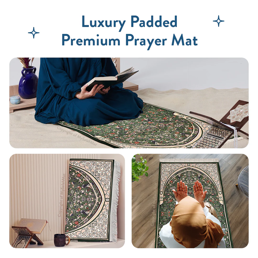 Adult Padded Prayer Mat with Madinah Arch Design  - Urban Rugs® - Image 11