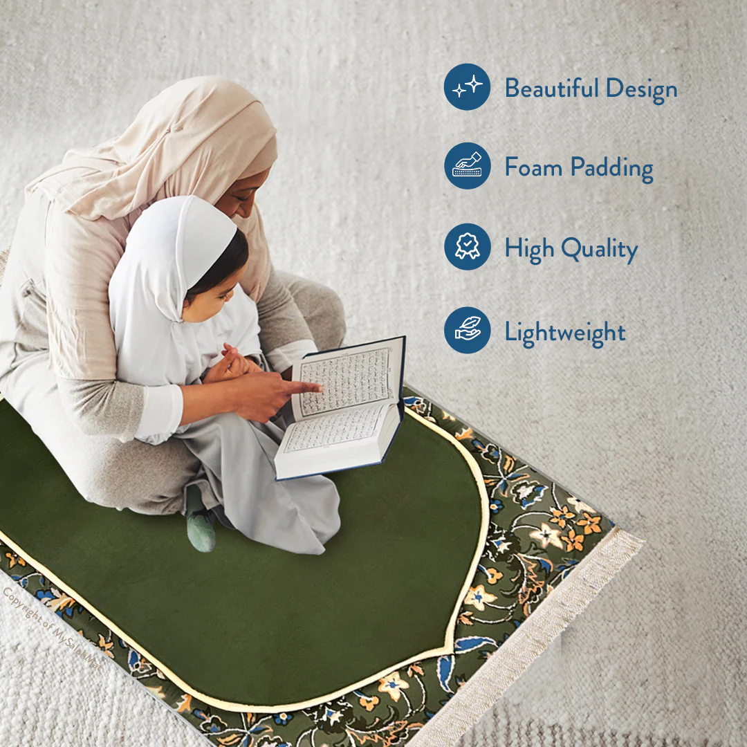 Adult Padded Prayer Mat with Madinah Elegance Design  - Urban Rugs® - Image 5