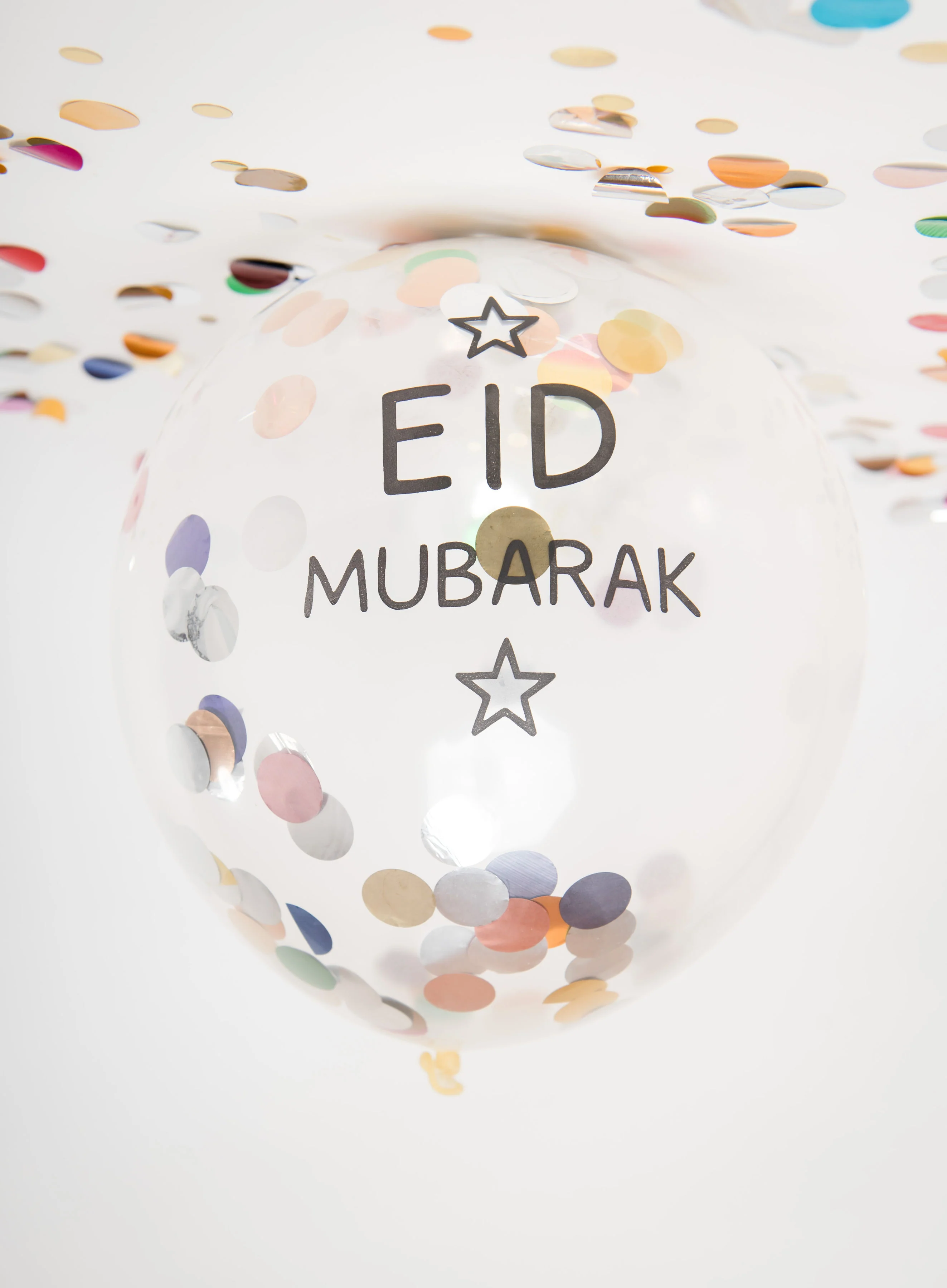 Assorted Confetti Eid Mubarak Balloons - Image 2