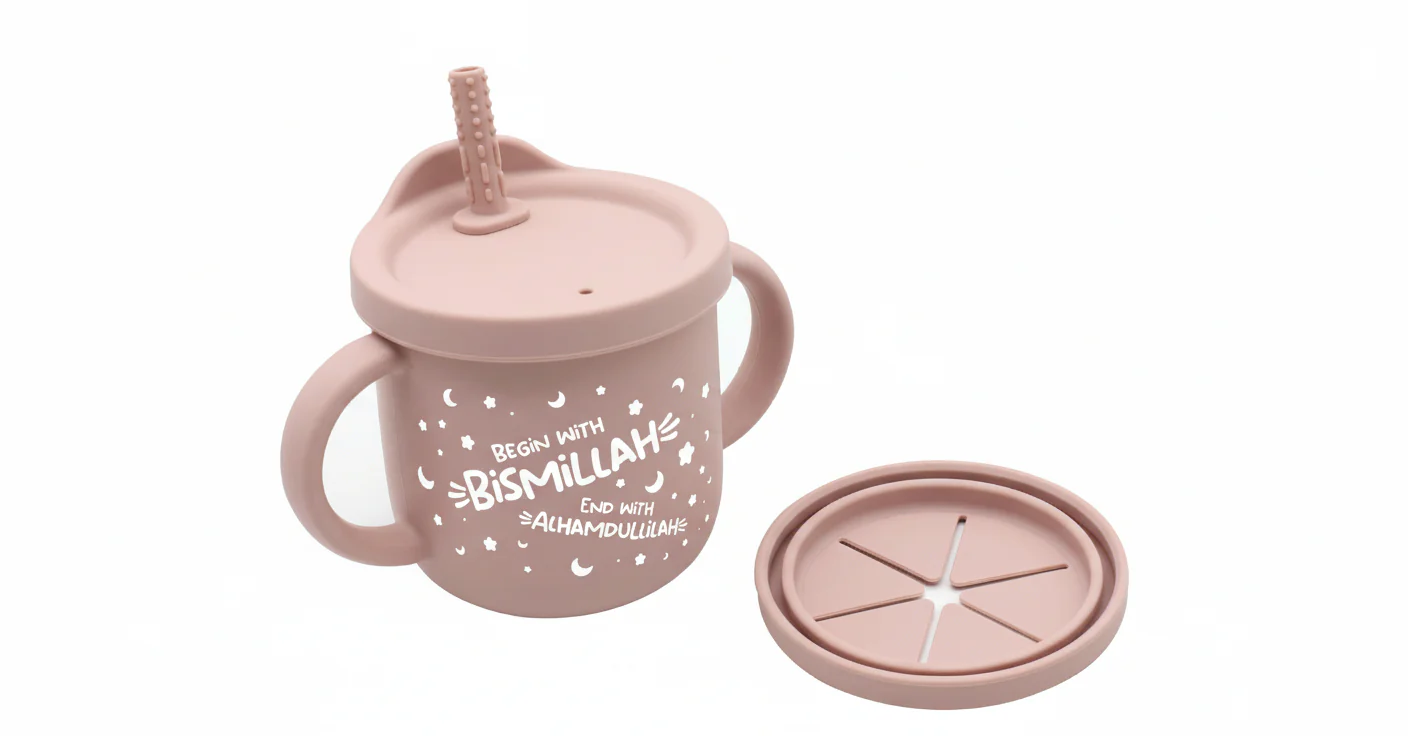 Begin With Bismillah Silicone Sippy Training Cup (250ml) | Salam Creations - Image 7