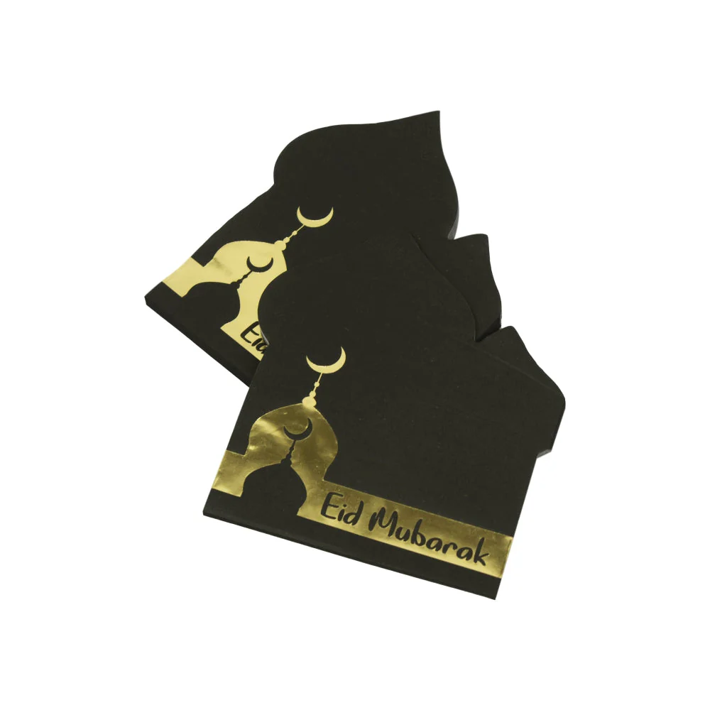 Eid Black and Gold Mosque Gold Stamping Foil Napkin