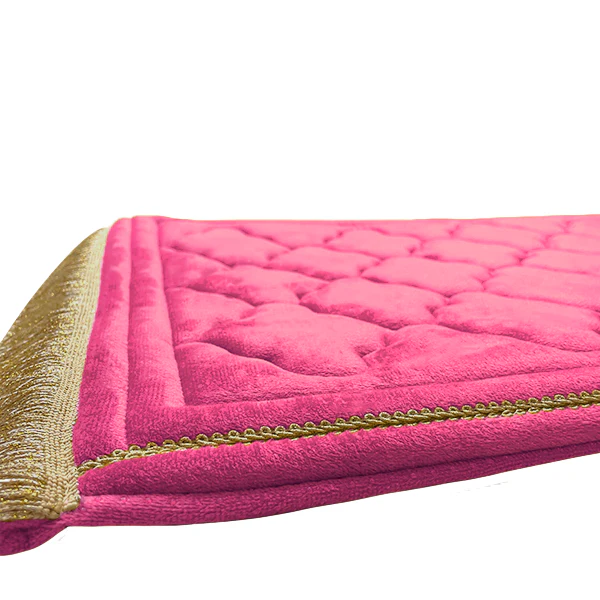 Children's Luxury Padded Tulip Salah Prayer Mat - Pink - Image 3