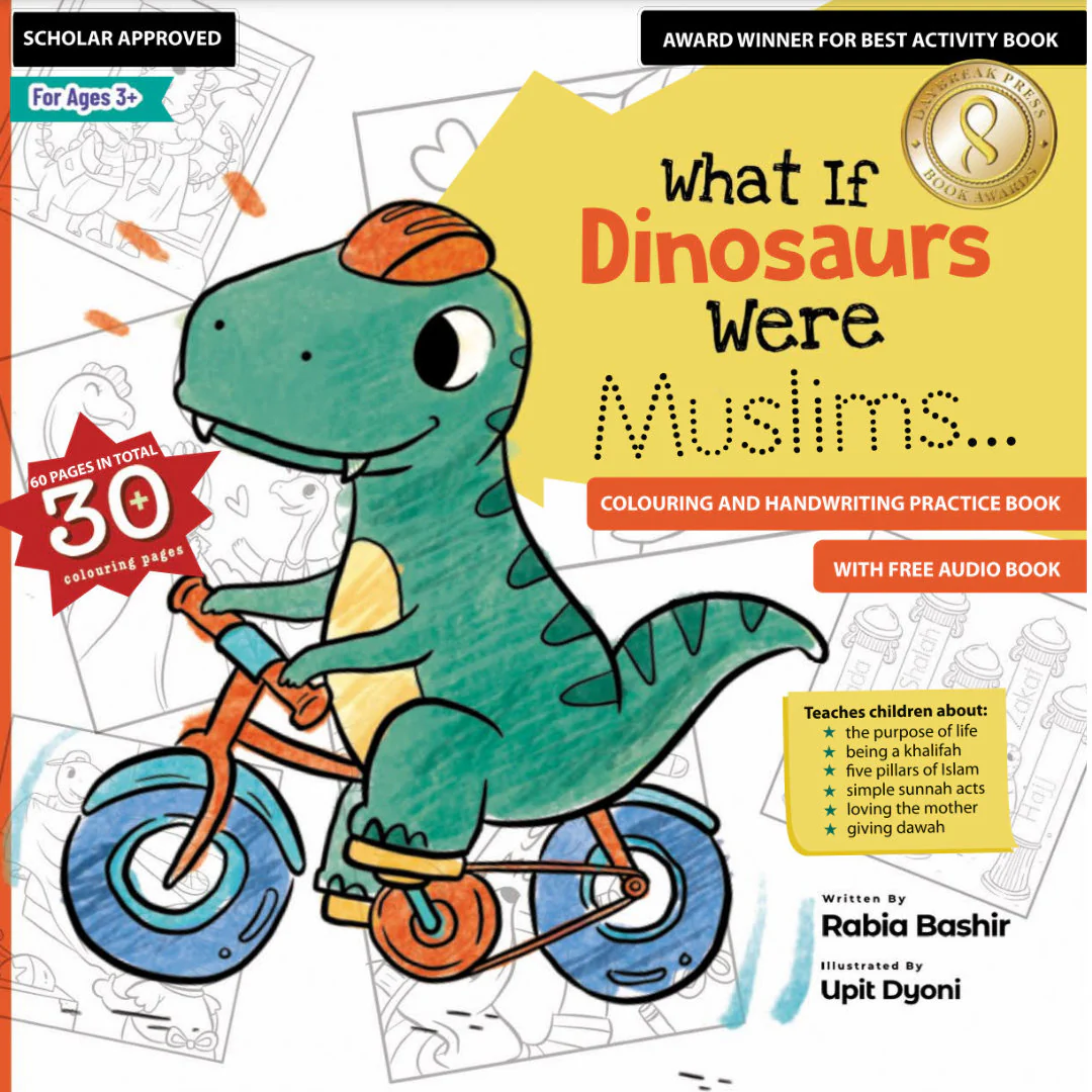 What If Dinosaurs Were Muslims - Colouring & Handwriting Practice Book
