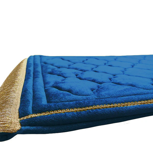 Children's Luxury Padded Tulip Salah Prayer Mat - Blue - Image 3
