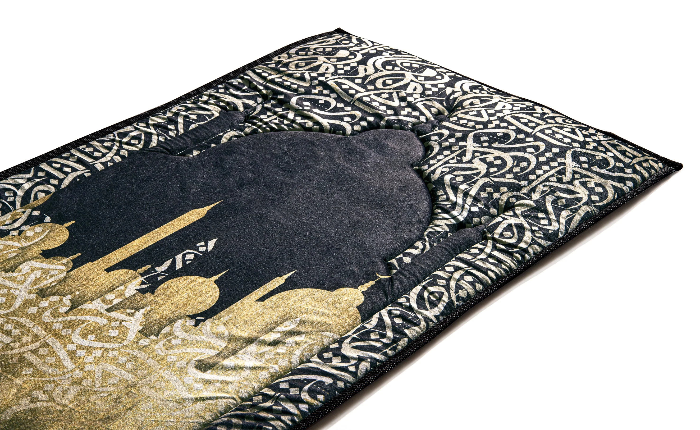 Dark Arabic Calligraphy Premium Prayer Mat - Urban Rugs® - Image 3