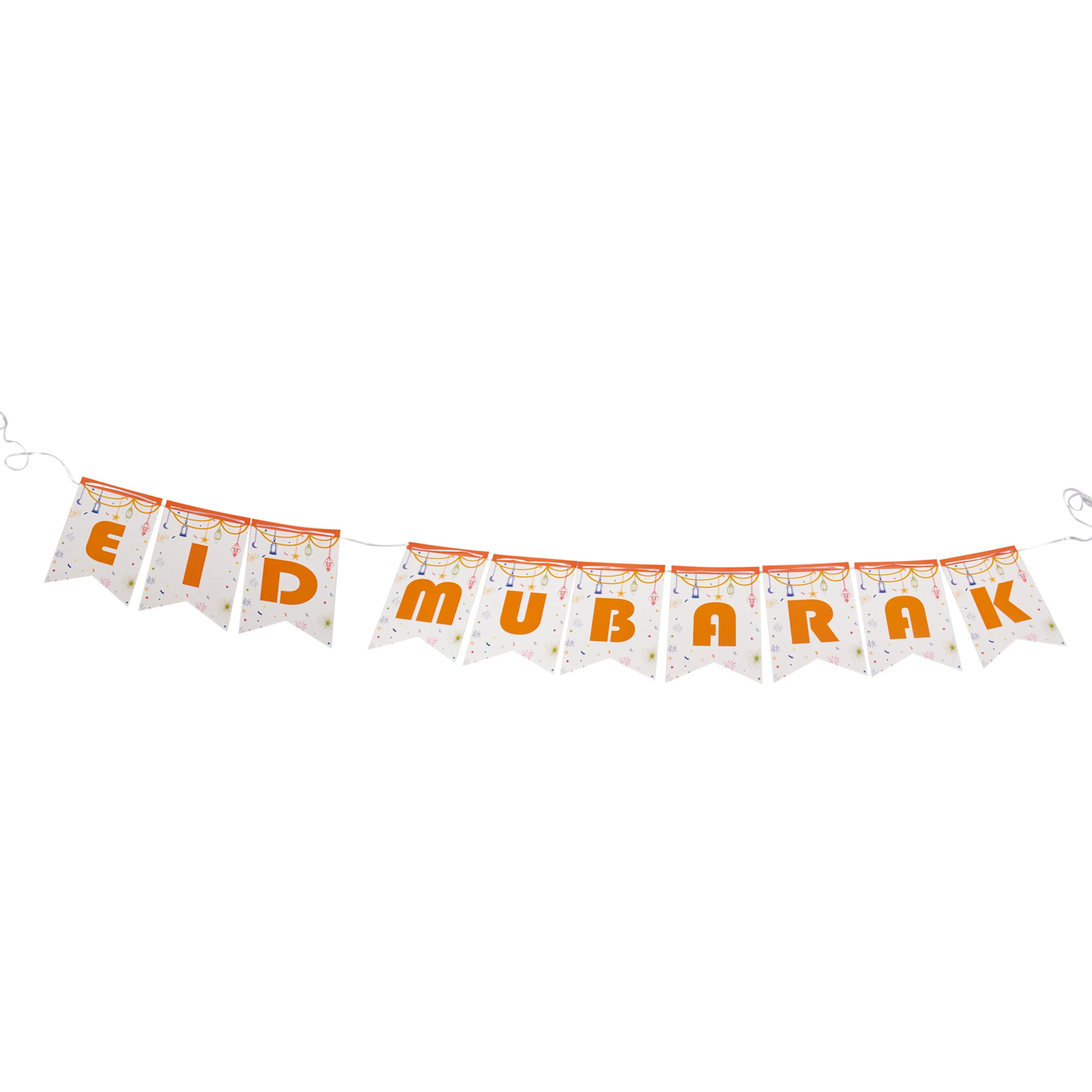 Eid Mubarak Bunting - Multicolour Lanterns - Image 2