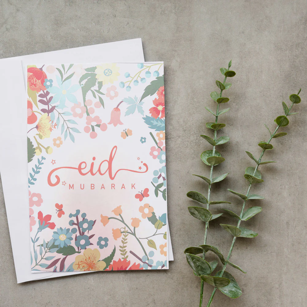 Eid Mubarak Cards - Vintage Floral (Pack of 5) - Image 2