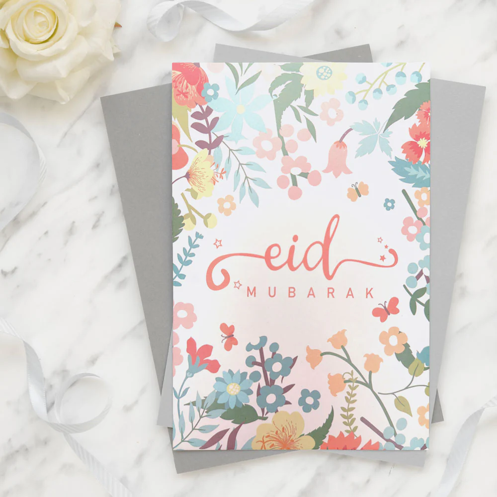 Eid Mubarak Cards - Vintage Floral (Pack of 5) - Image 3