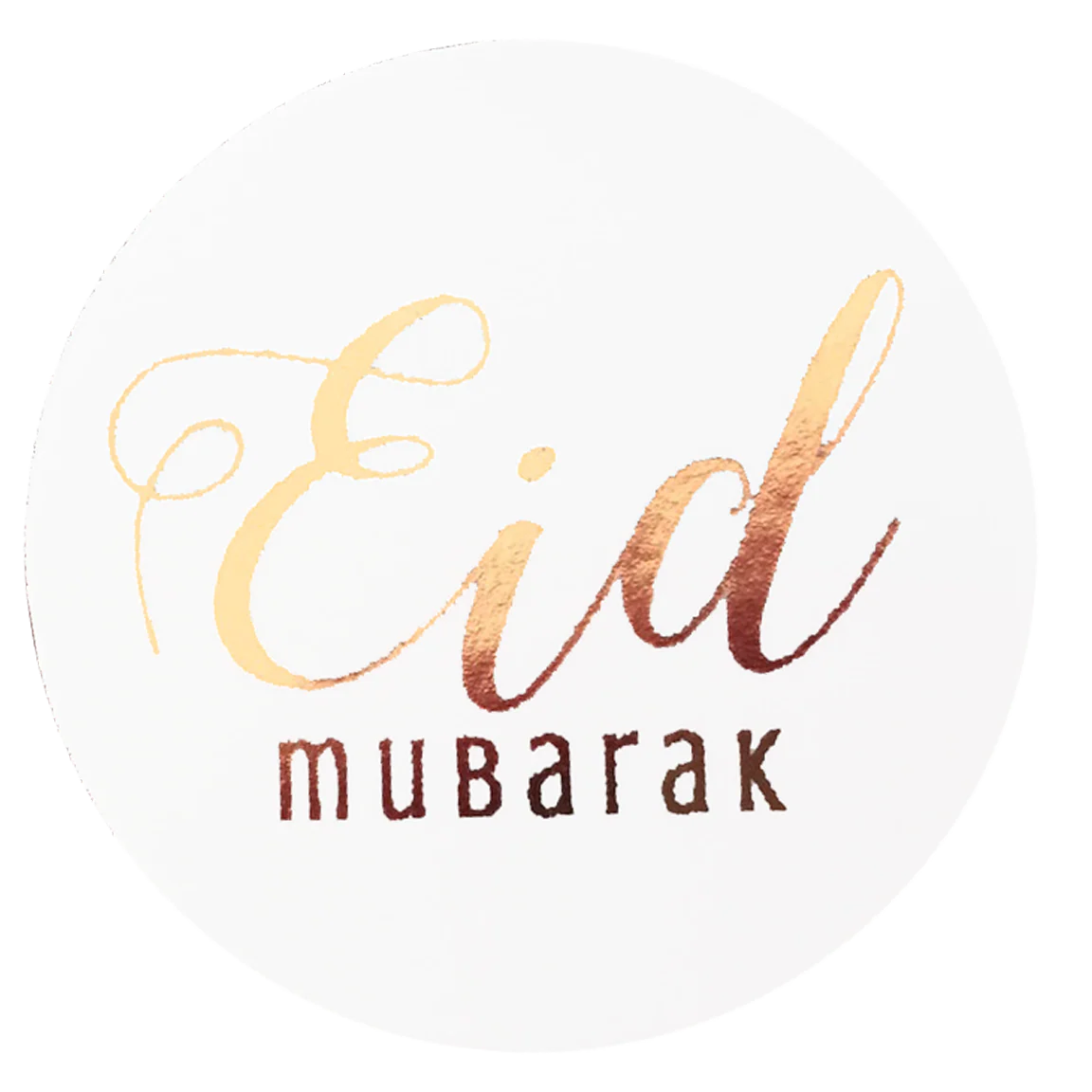 EID Mubarak Foil Stickers - Italic - Rose Gold - Image 2