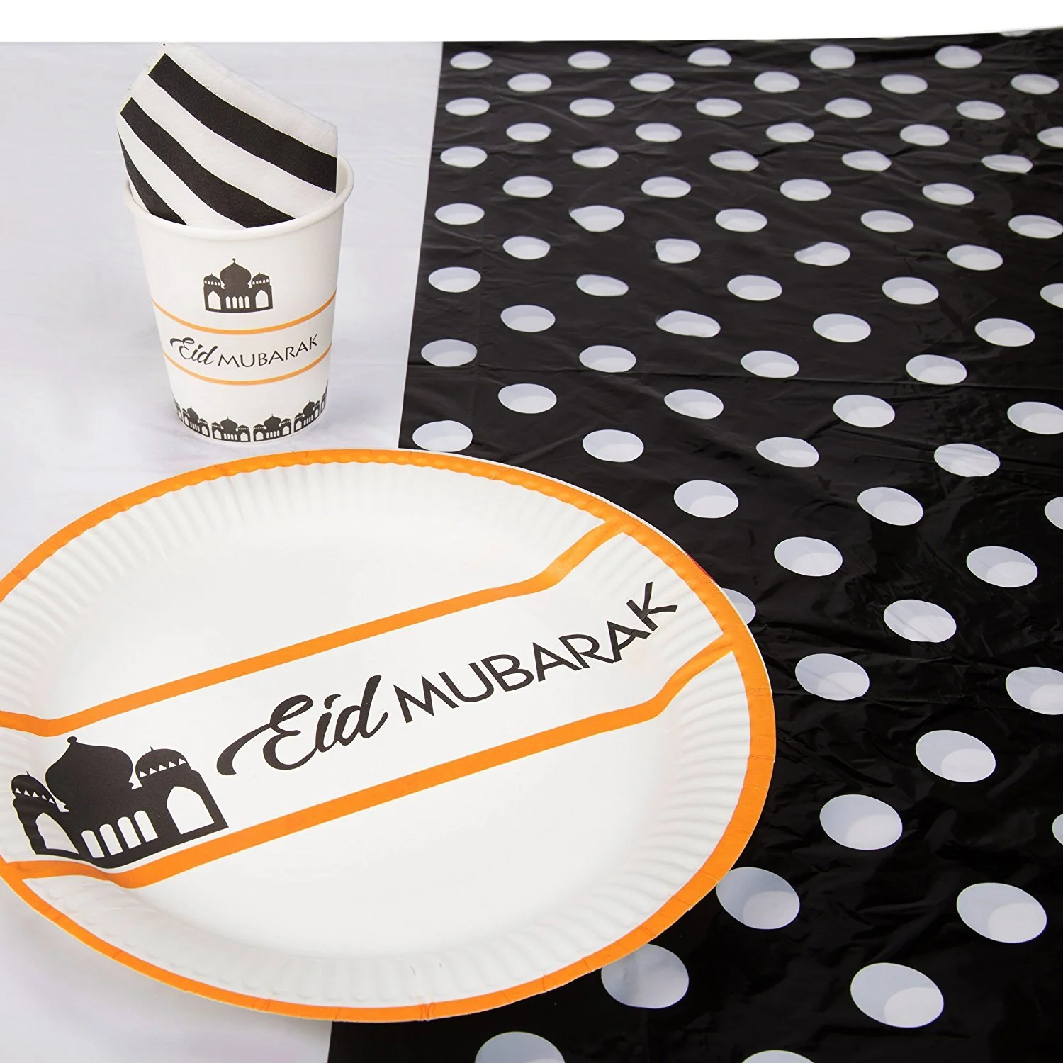Gold & Black 'Eid Mubarak' Eid Tableware Set