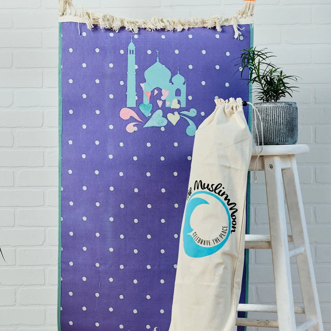 In Love With Prayer (Purple) - Salah Prayer Mat by The Muslim Moon - Image 2