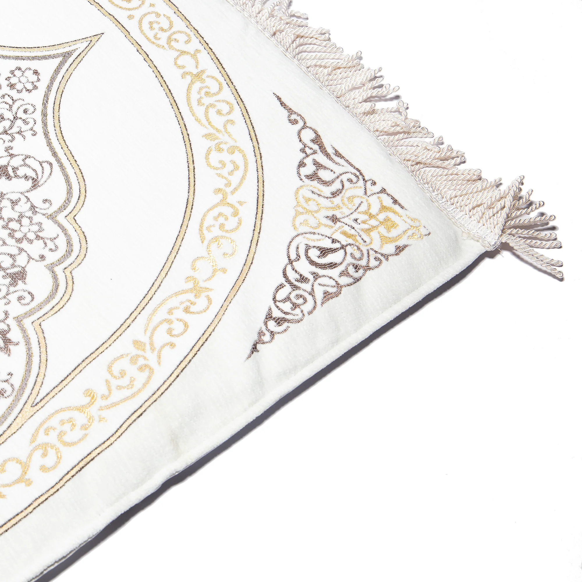 Luxury Extra Padded Salah Prayer Mat With Zip - Arch - Beige - Image 2