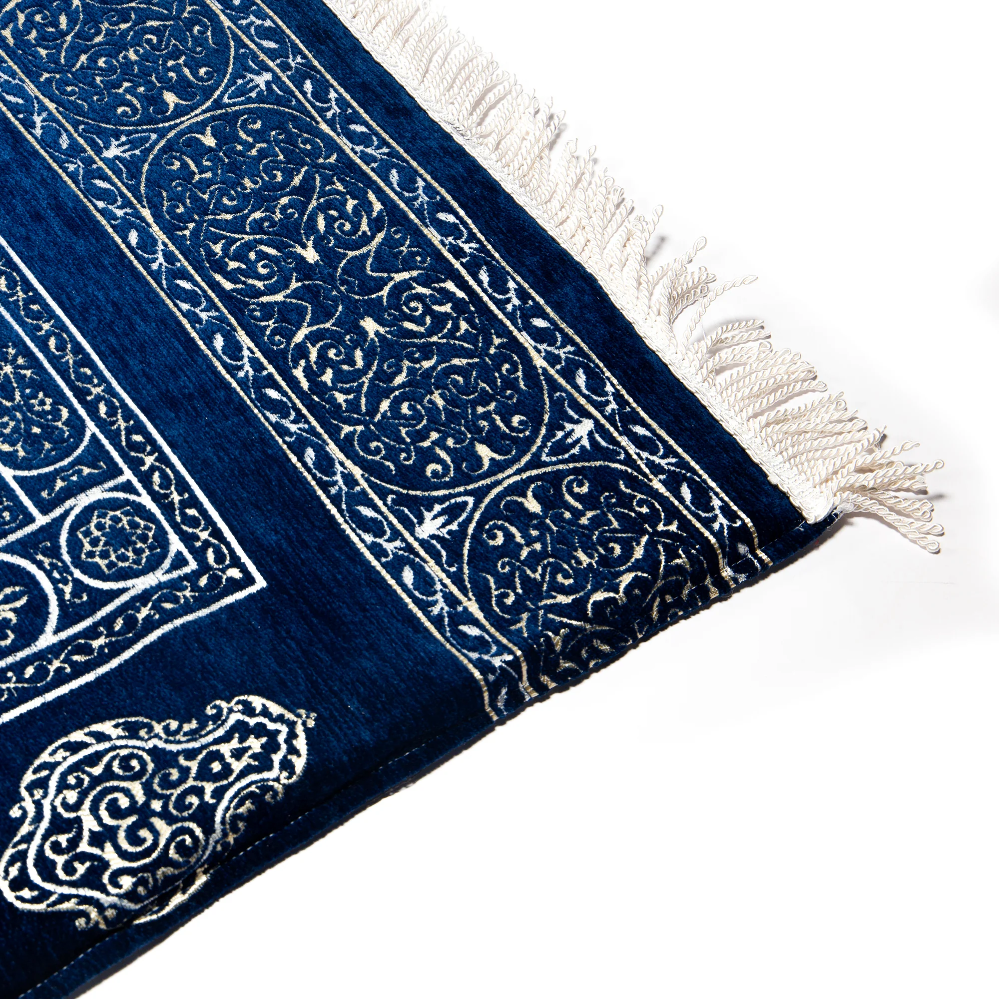 Luxury Extra Padded Salah Prayer Mat with Zip - Kaaba Door - Blue - Image 2