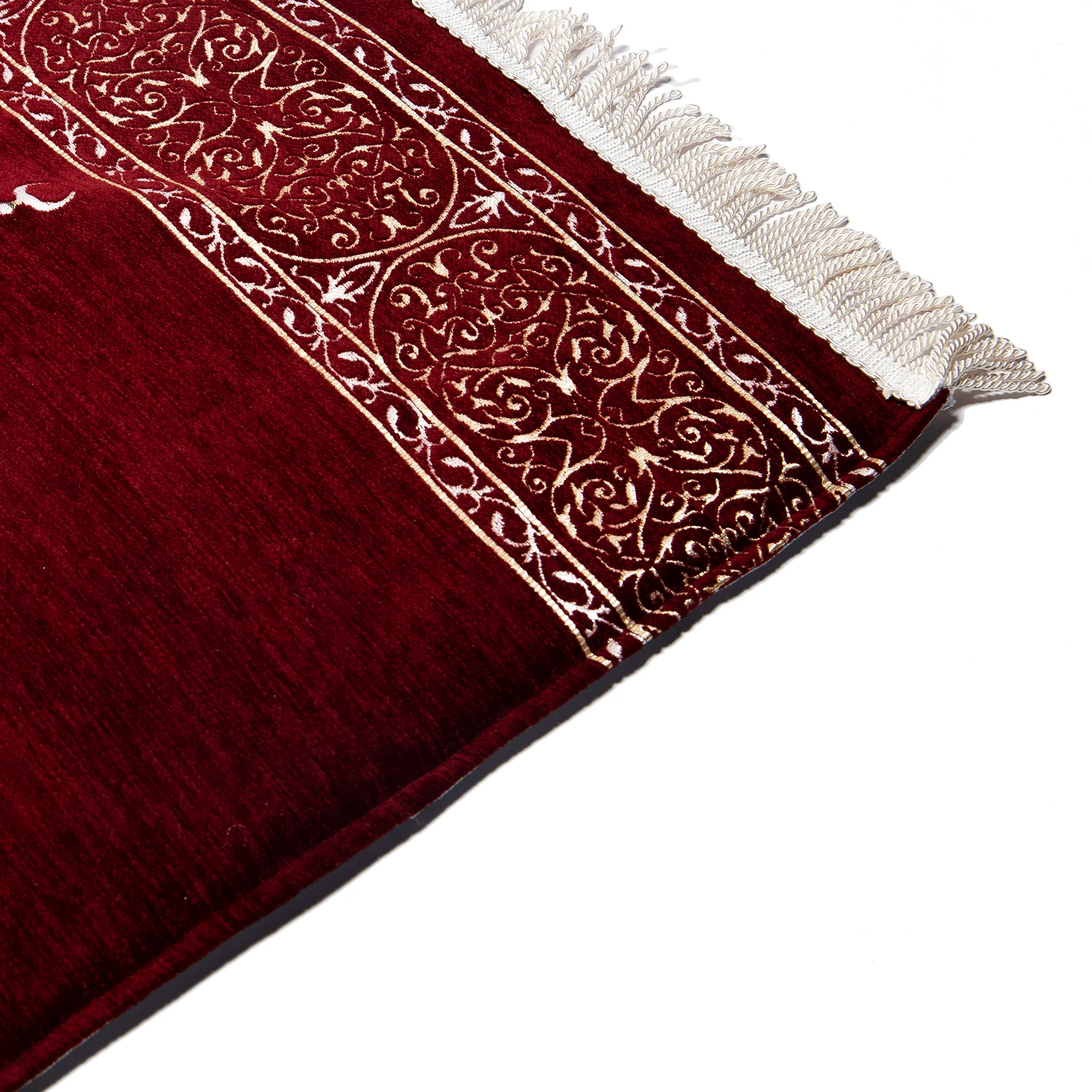 Luxury Extra Padded Salah Prayer Mat With Zip - Maqaam Ibraheem - Maroon - Image 2