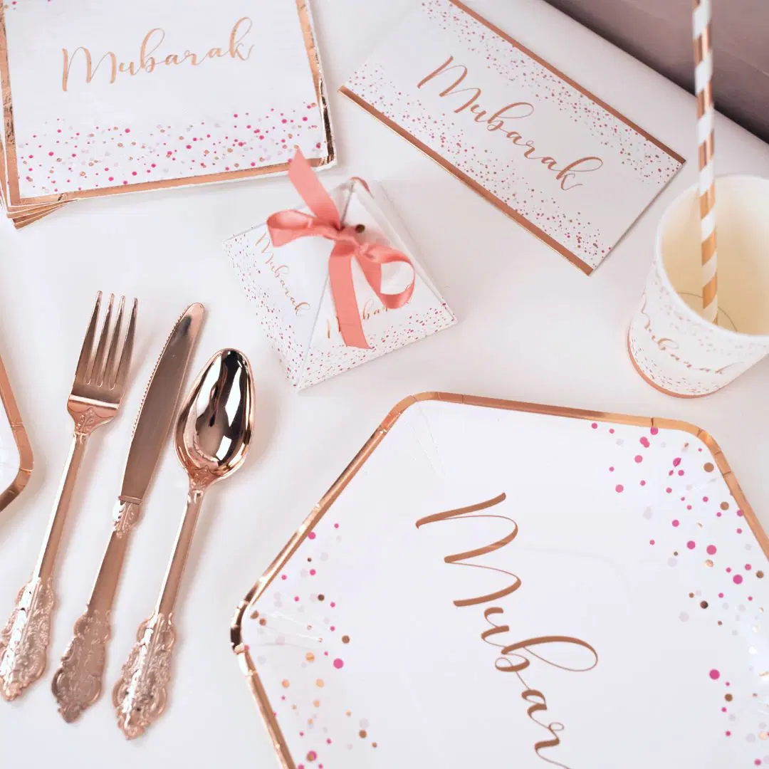 Mubarak Confetti Plate, Cup and Napkin Set - Image 3