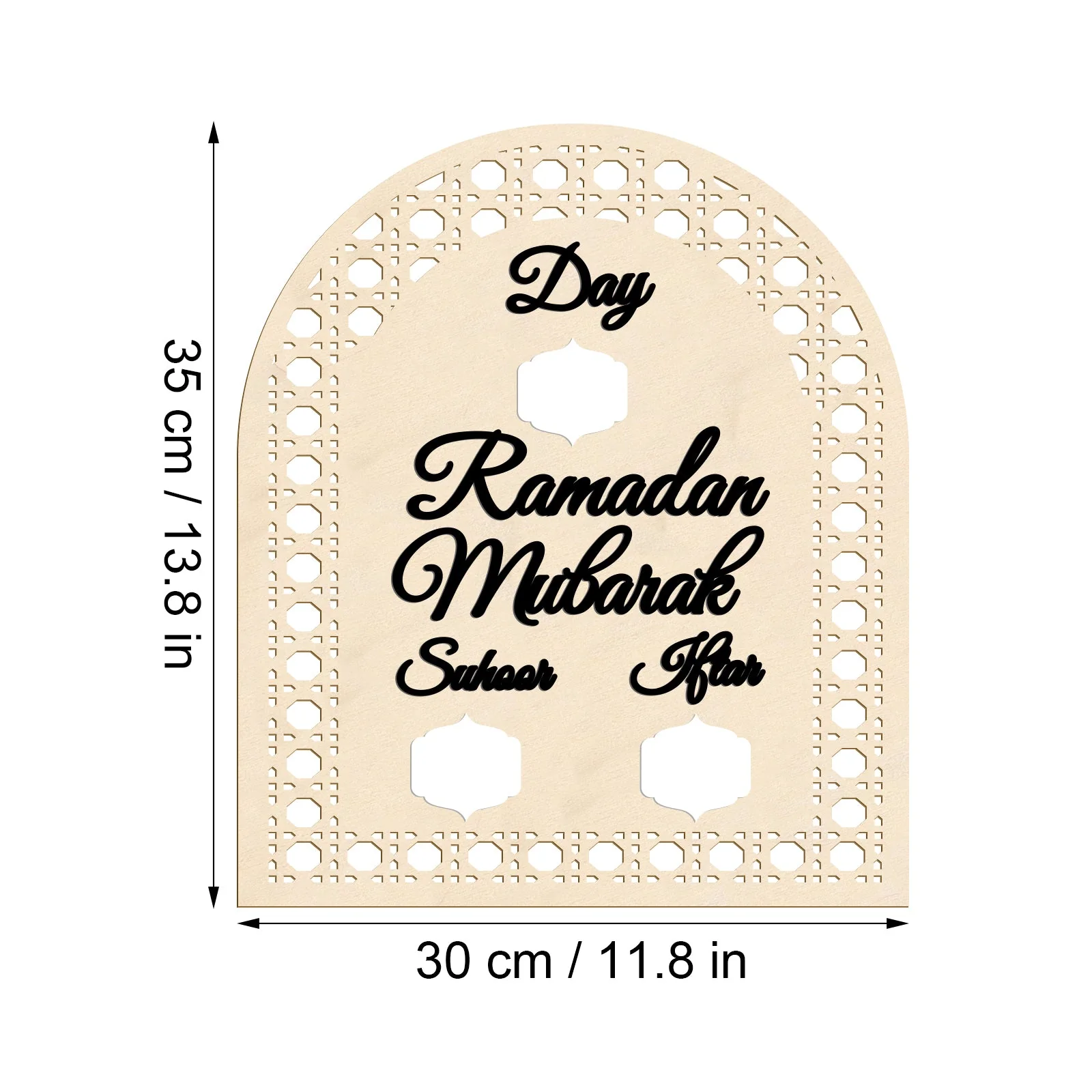 Natural Wood Ramadan Mubarak Daily Prayer Tracker - Image 5
