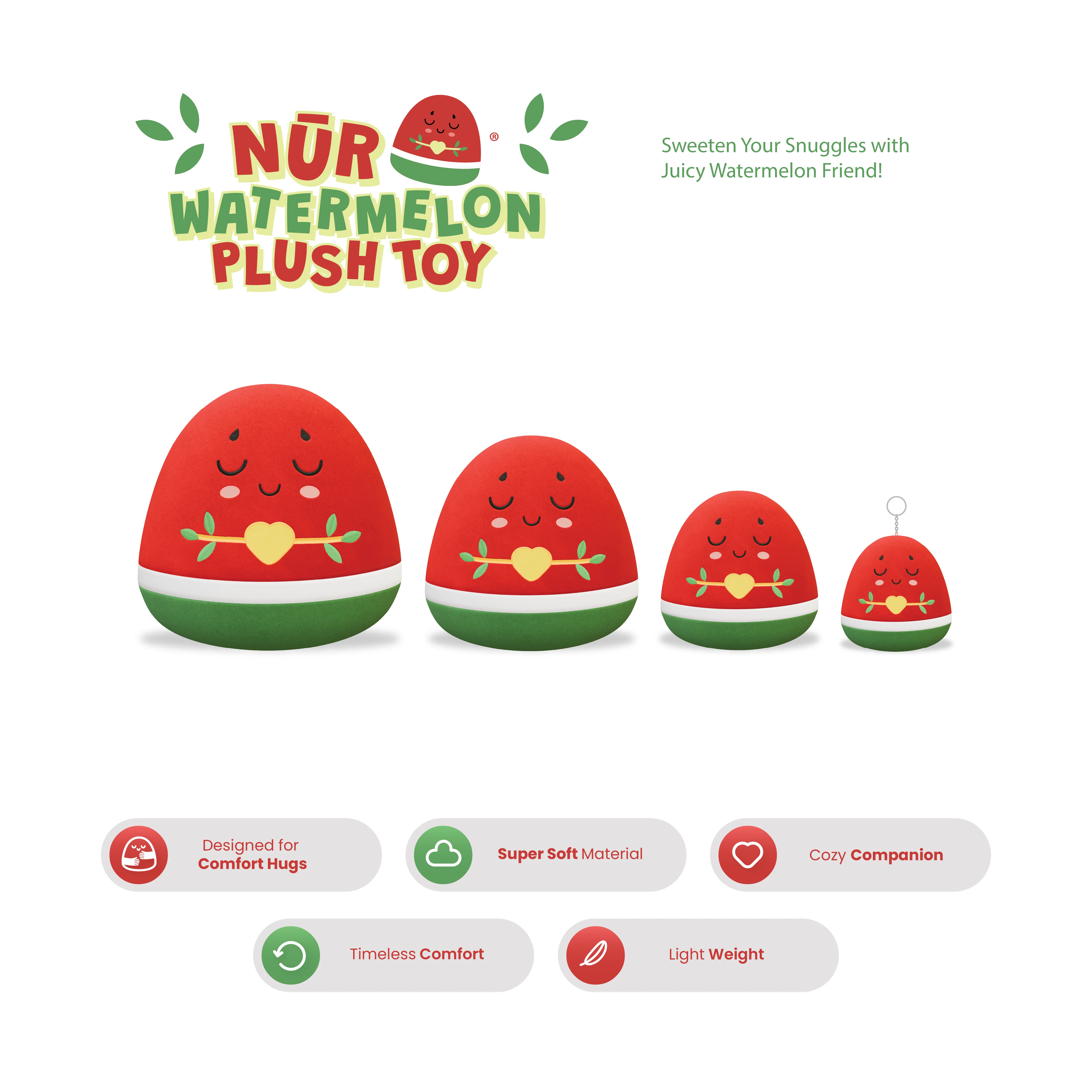 Nur  the Watermelon Plushie - Medium - 30cm - Image 5