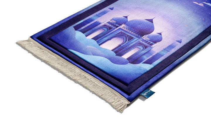 Padded Kids Prayer Mat with Twilight Masjid Design - Urban Rugs® - Image 3