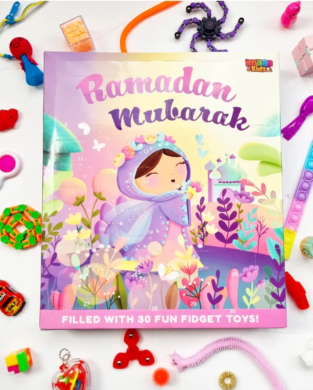 Ramadan Fidget Toy Countdown Calendar (Hijabi Princess Theme) - Pink - by Imaan Kidz - Image 2