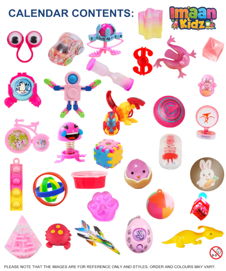 Ramadan Fidget Toy Countdown Calendar (Hijabi Princess Theme) - Pink - by Imaan Kidz - Image 3
