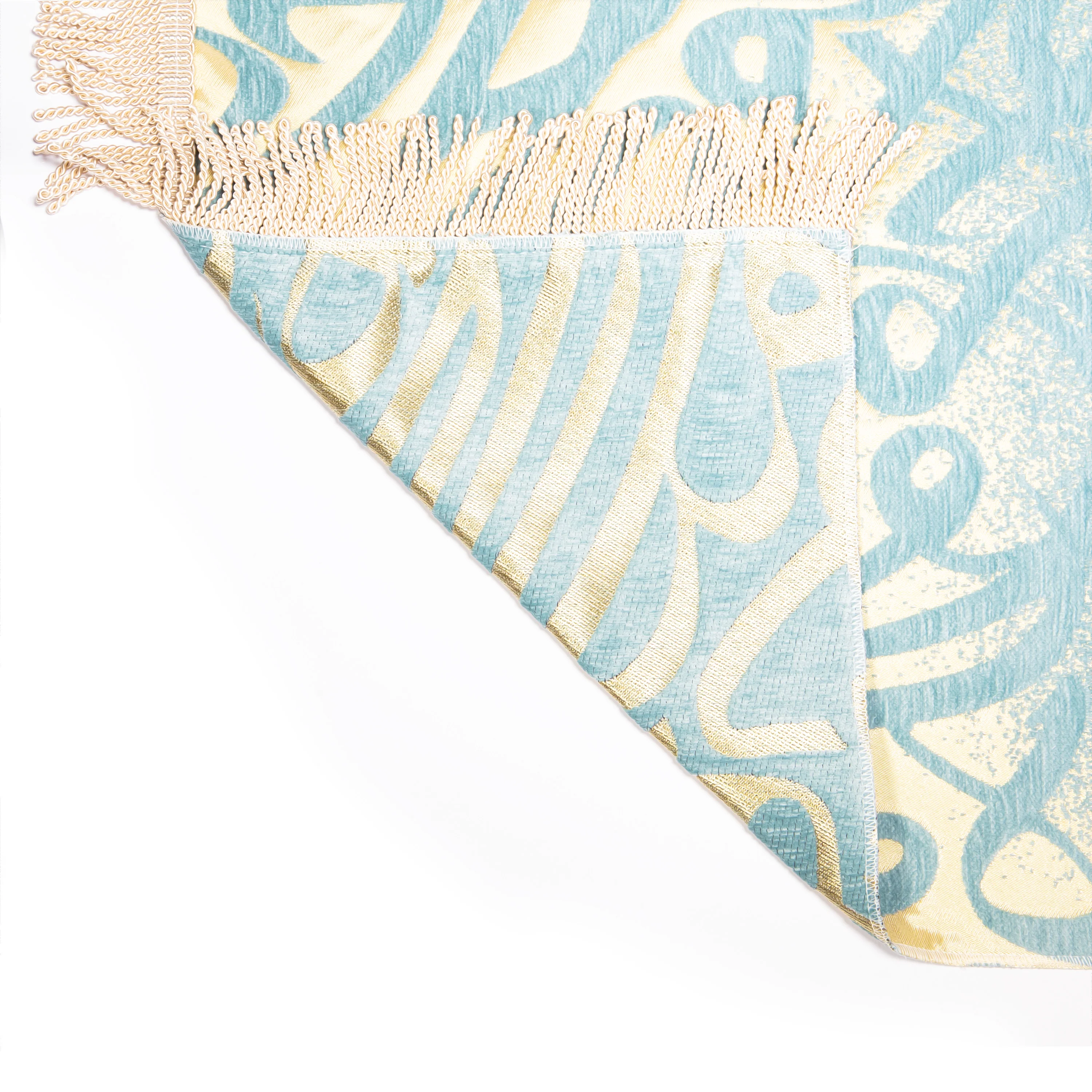 Salah Prayer Mat - Calligraphy - Light Blue - Image 3