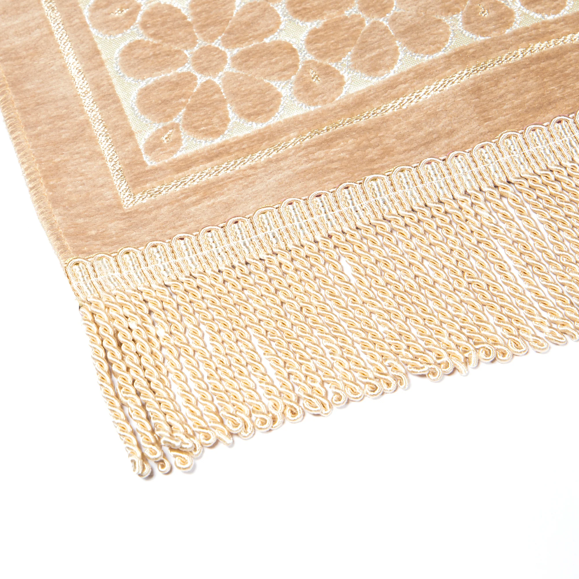 Salah Prayer Mat - Geometric Mosaic - Gold / Beige - Image 4