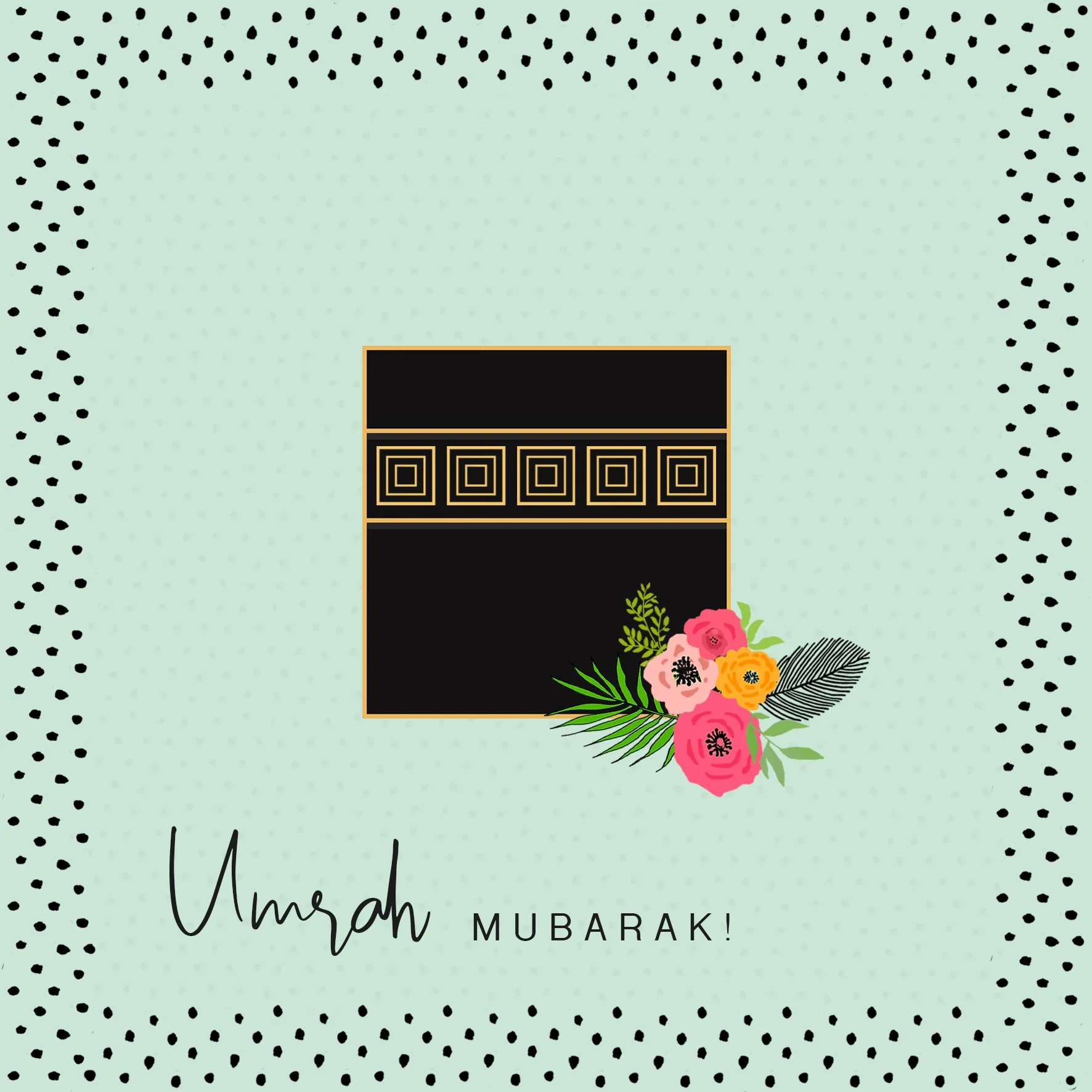 Umrah Mubarak Card - Mint