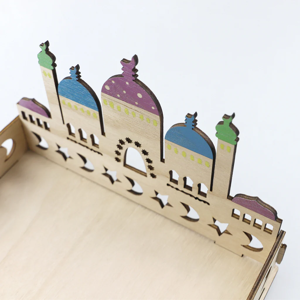 Wooden Craft Tray - Masjid, Moon & Stars - Image 4