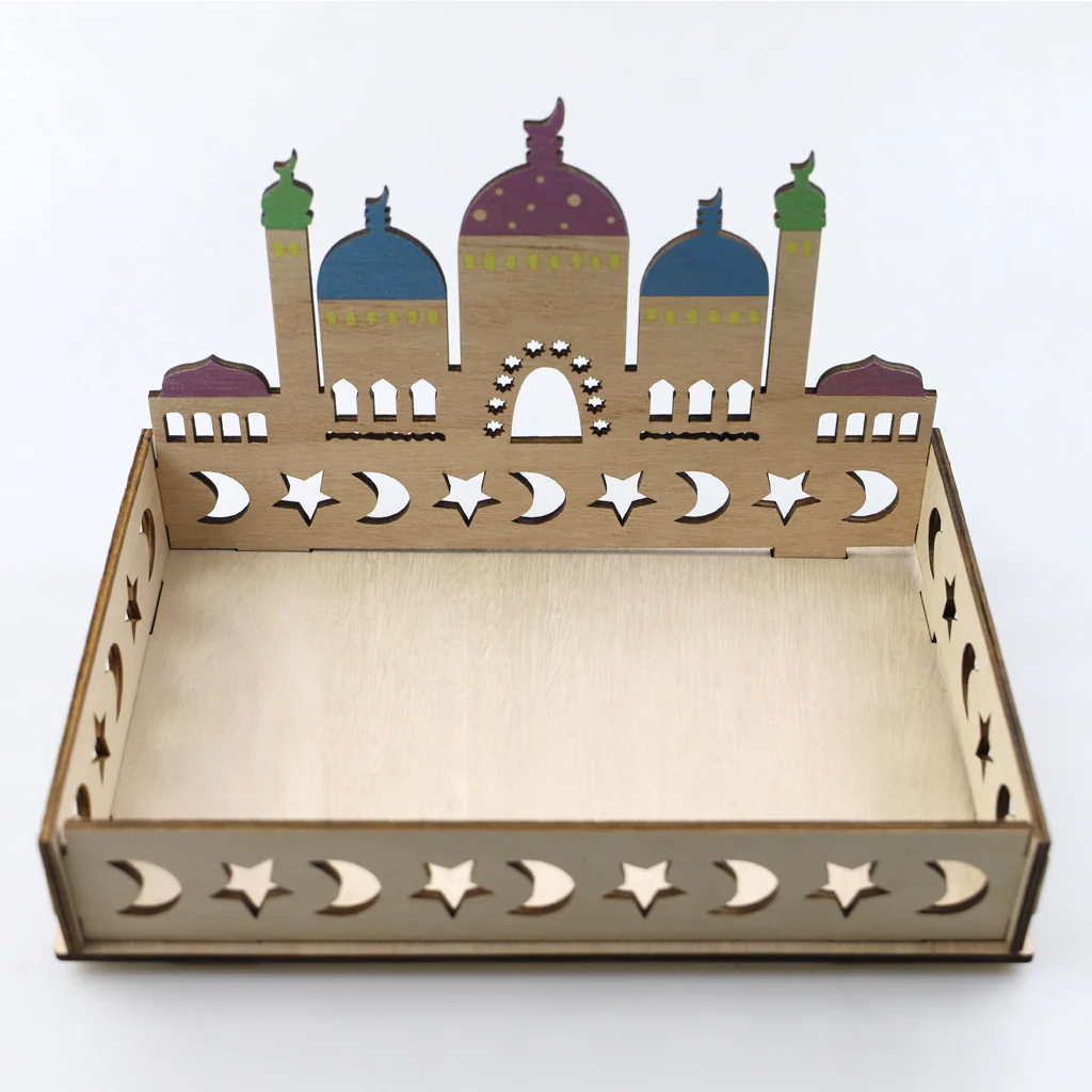 Wooden Craft Tray - Masjid, Moon & Stars - Image 6