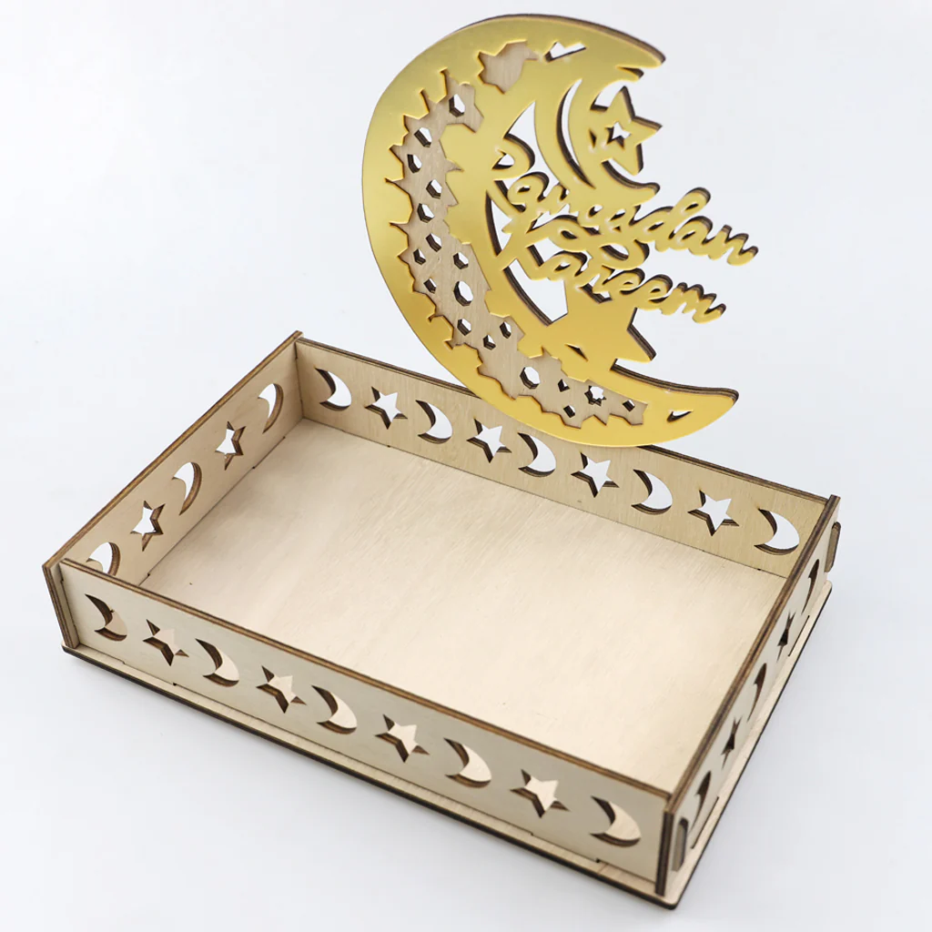 Wooden Craft Tray - Ramadan Kareem Gold - Image 2