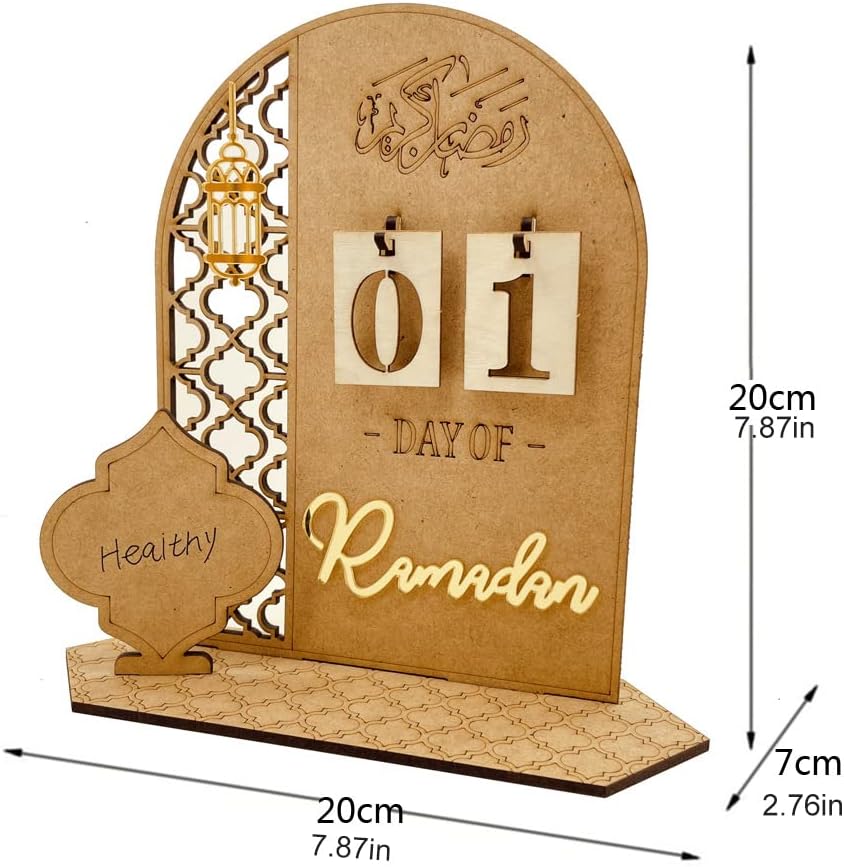 Wooden Ramadan and Eid Countdown Calendar - Lantern - Image 2